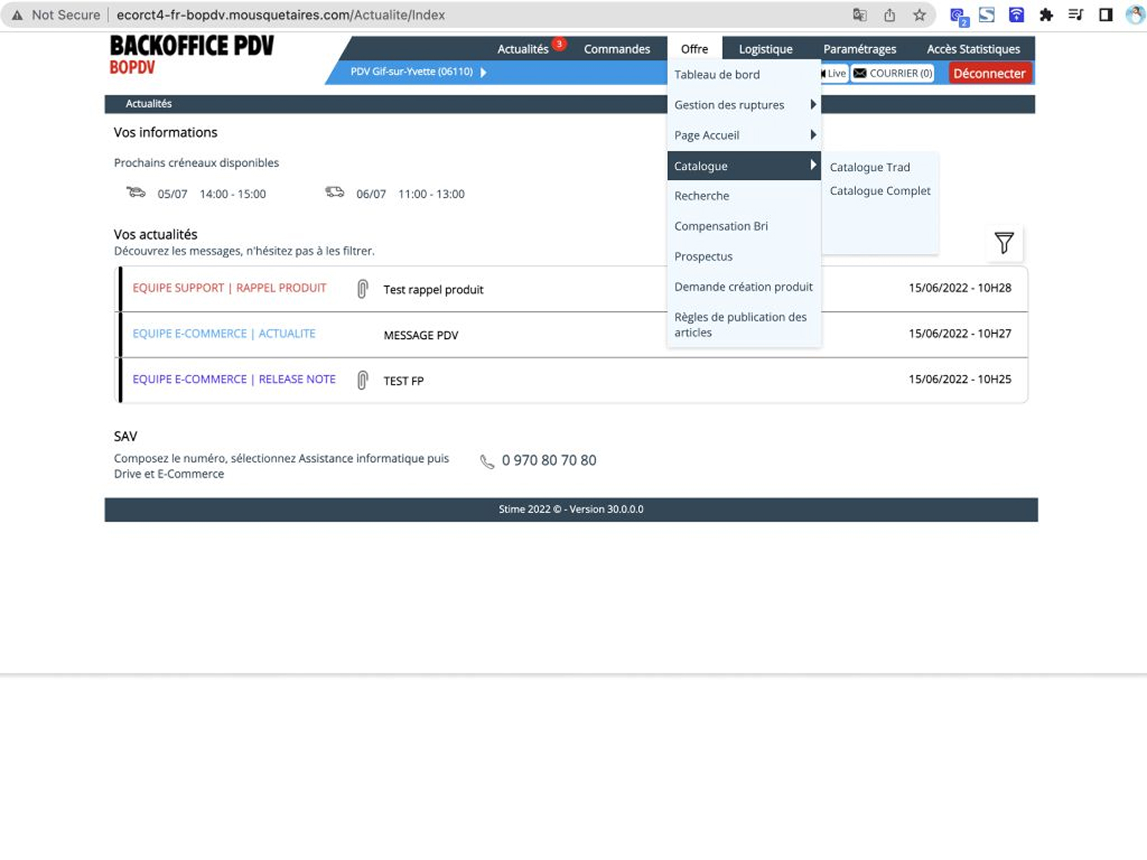 the home screen of BOPDV , a special entry of information légale 