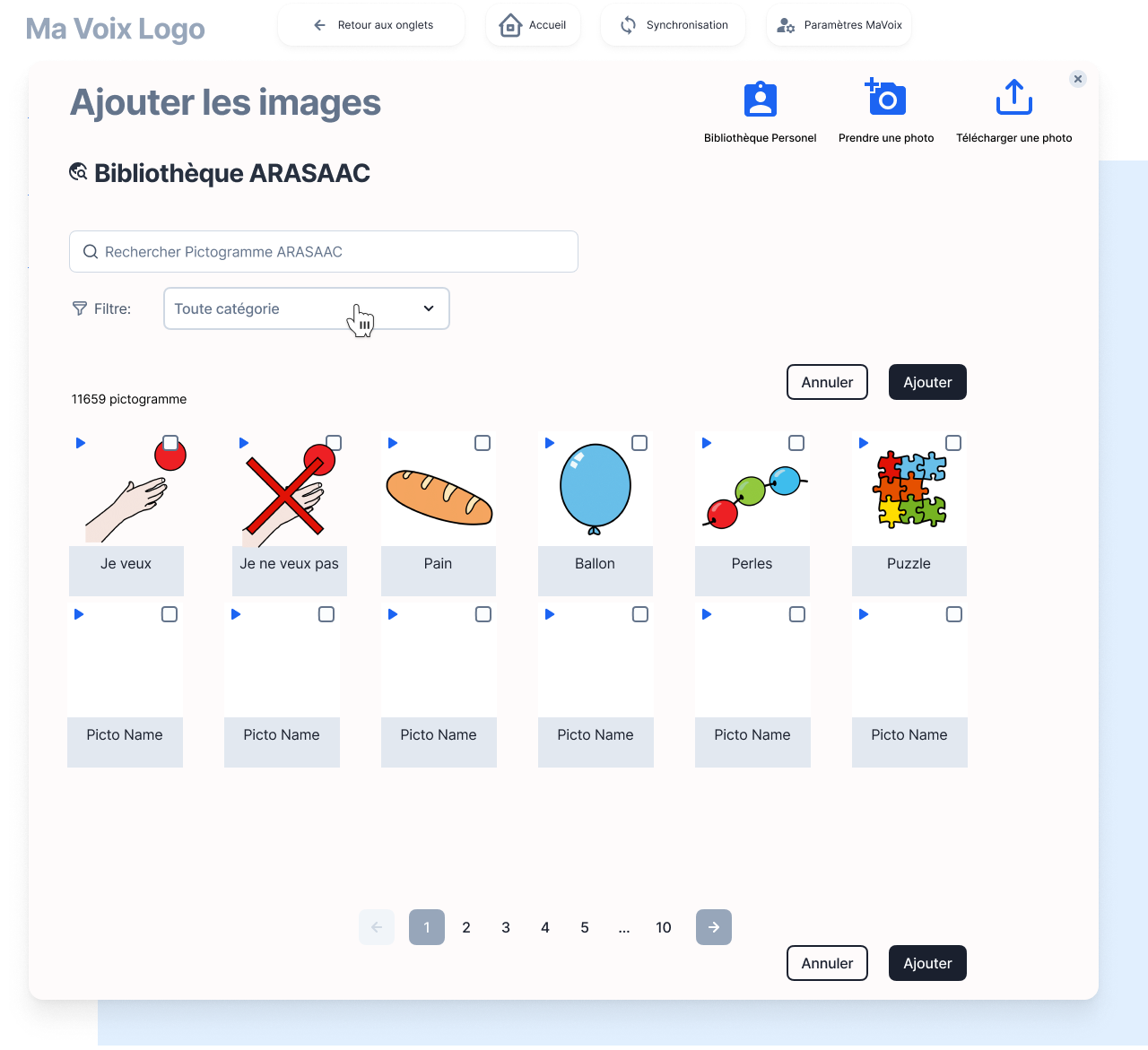 add pictogram screen
