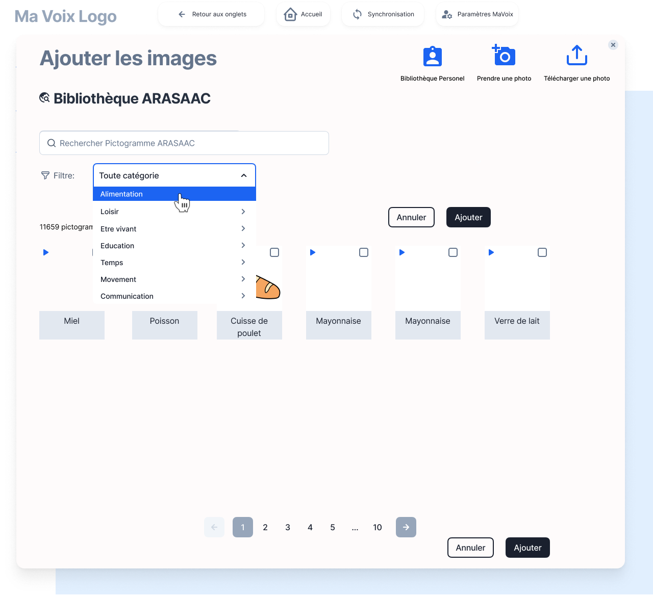 add pictogram screen