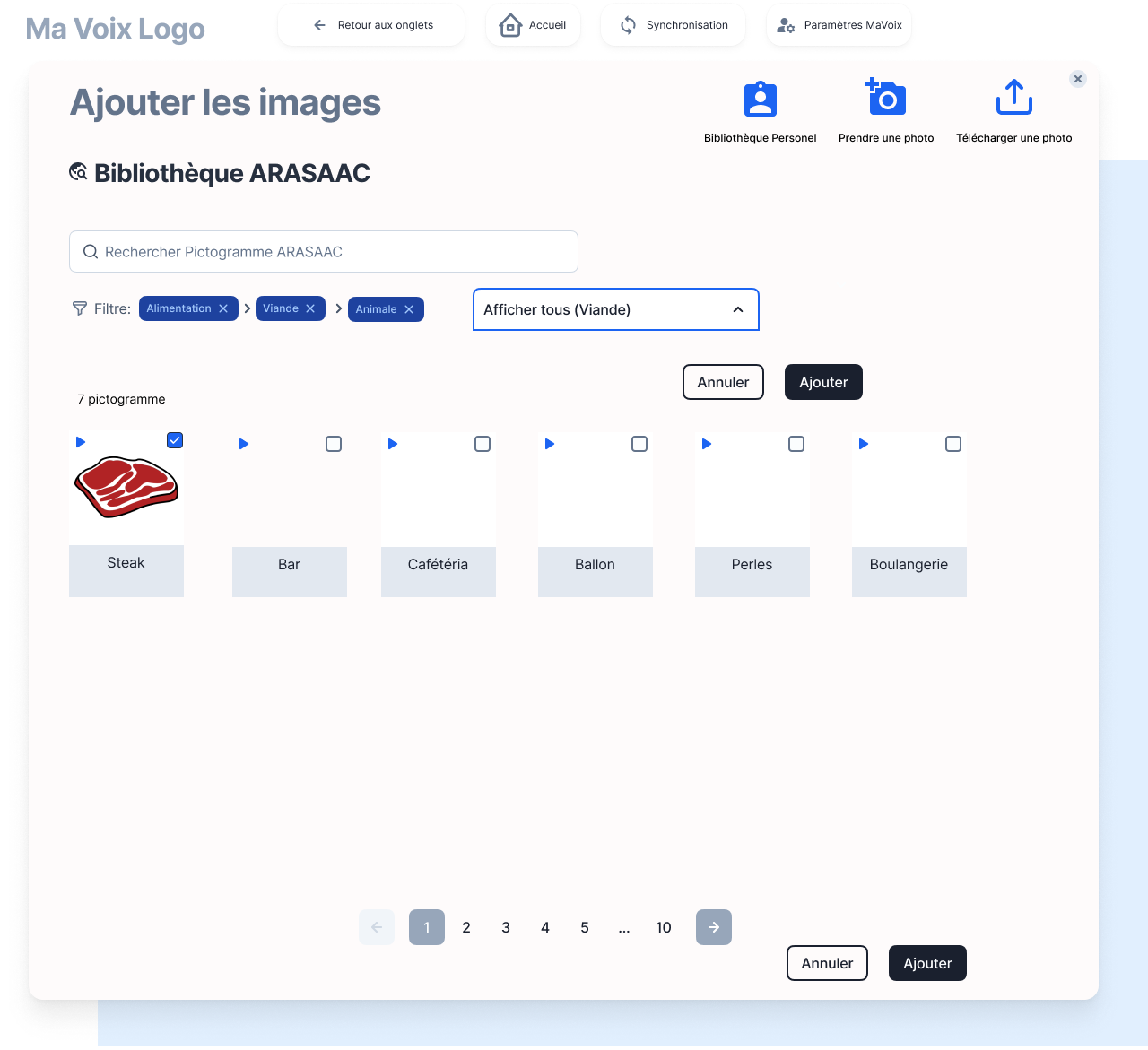 add pictogram screen