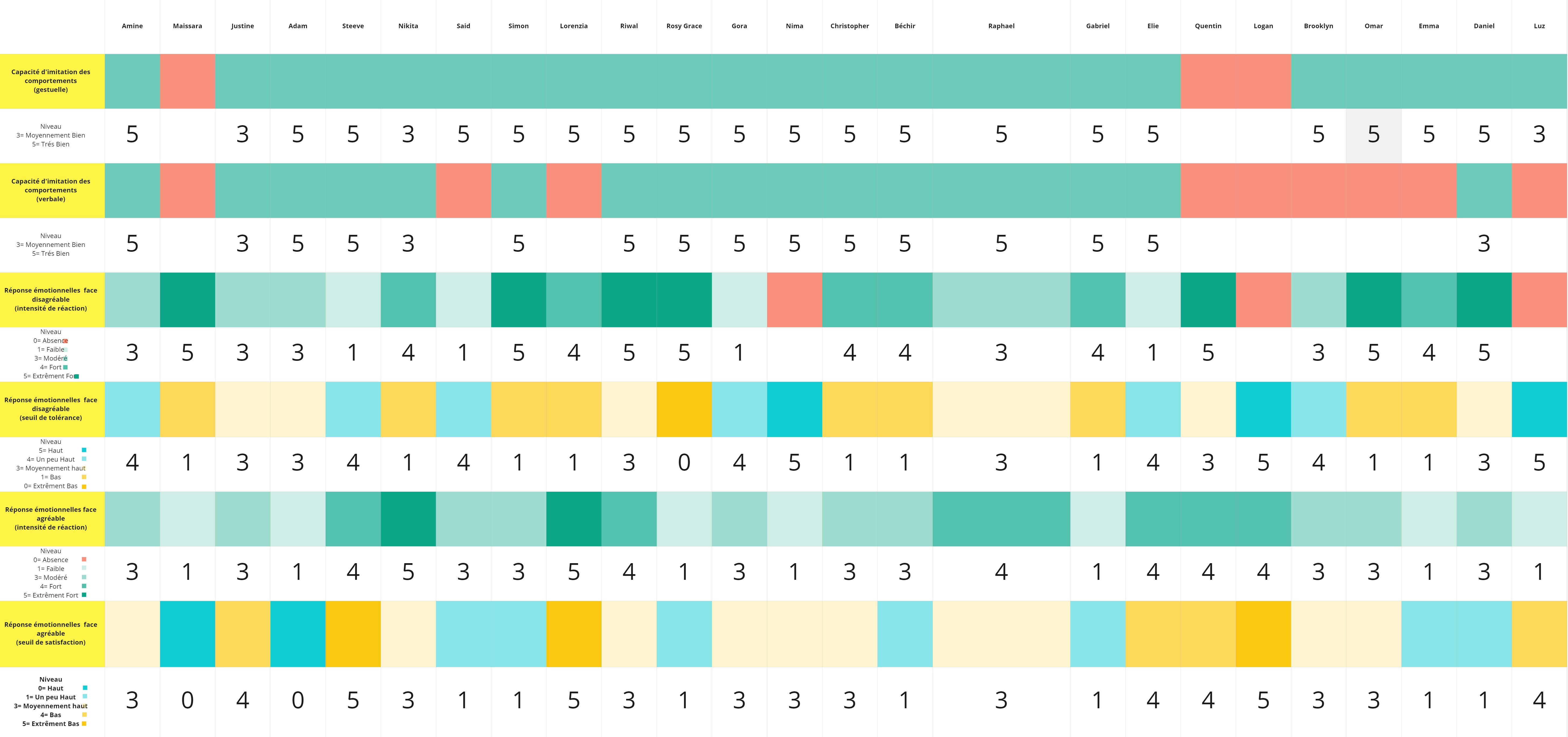 typology data sheet for behavioural analysis of students at IME
