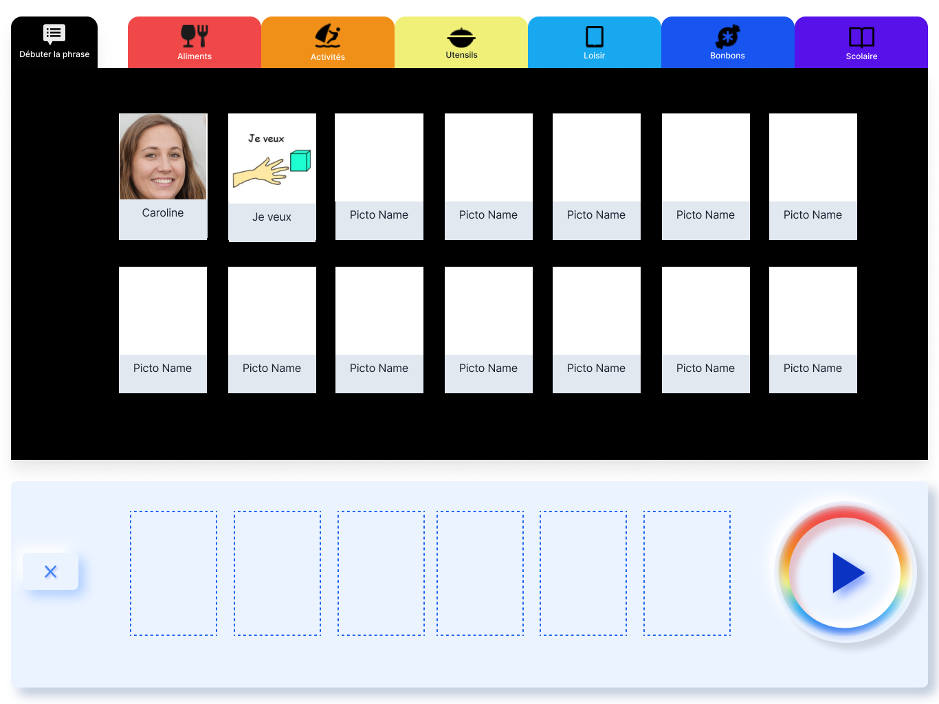Interface add tab screen